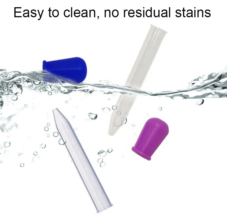 Factory hot-selling 5ml Liquid Food Grade Rainbow Color Silicone Dropper Silicone and Plastic Pipette Dropper