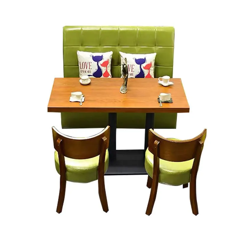 Most popular cafe milk tea store cold drink store cooking store bakery booth Solid wood table and chair set