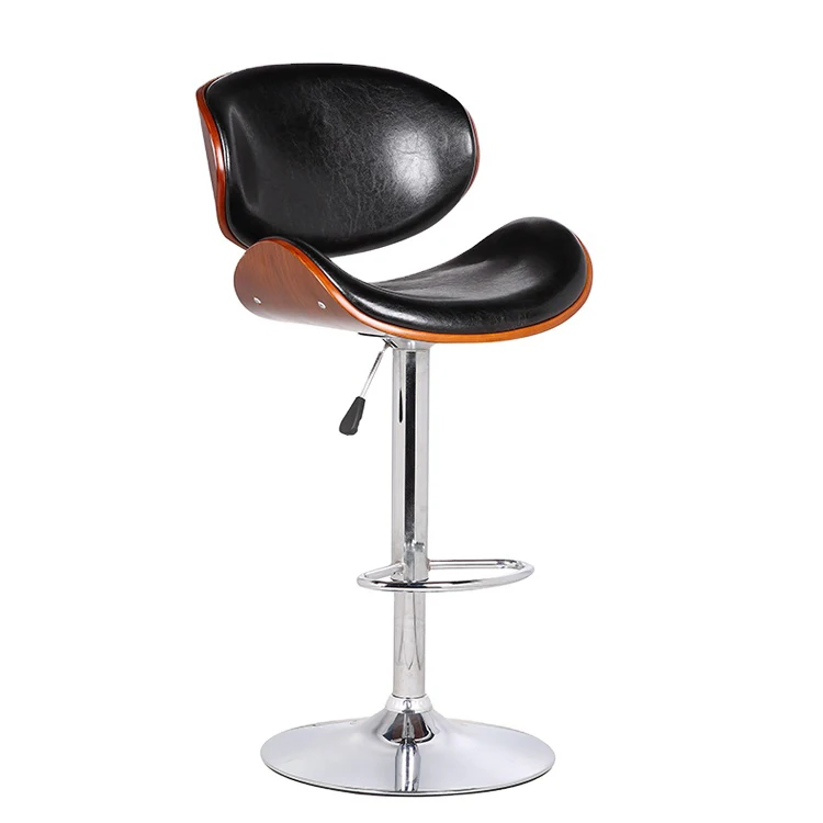 2021 New Directly factory swivel wood casino bar chair with footrest