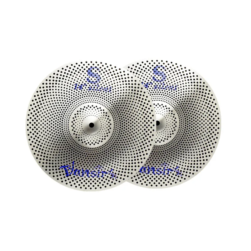Vansir Silver Color Low Volume Cymbal Set 14'HH+16' Crash+18' Crash+20' Ride Cymbals Sets