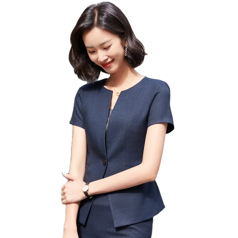 Hotel Uniform For Front Jackets Female Office Formal Clothes Black Blazer Women