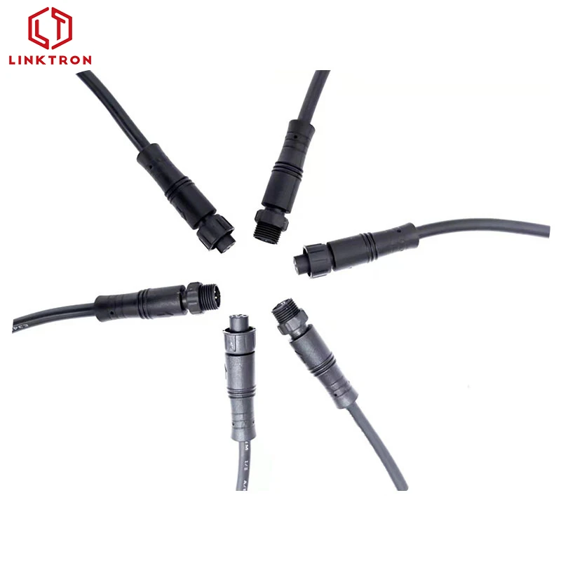 PVC M10 male female waterproof connector IP67 plug 2pin LED lighting outdoor Waterproof M10 Cable Wire Connector