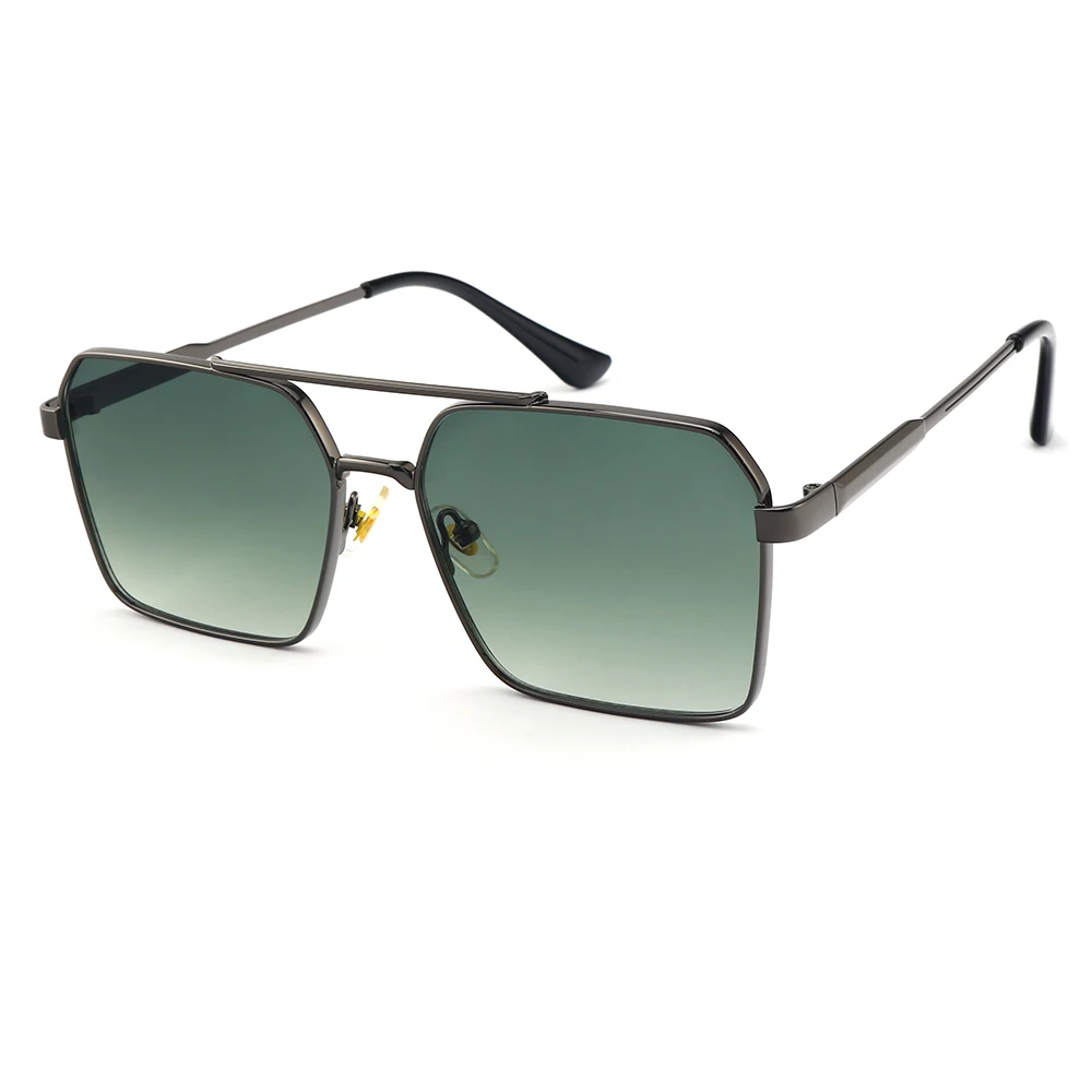 2023 Custom Your Own Logo Double Bridge Plastic Gradient Brand Design Oversized Driving Pilot Aviation Men Sunglasses For Unisex