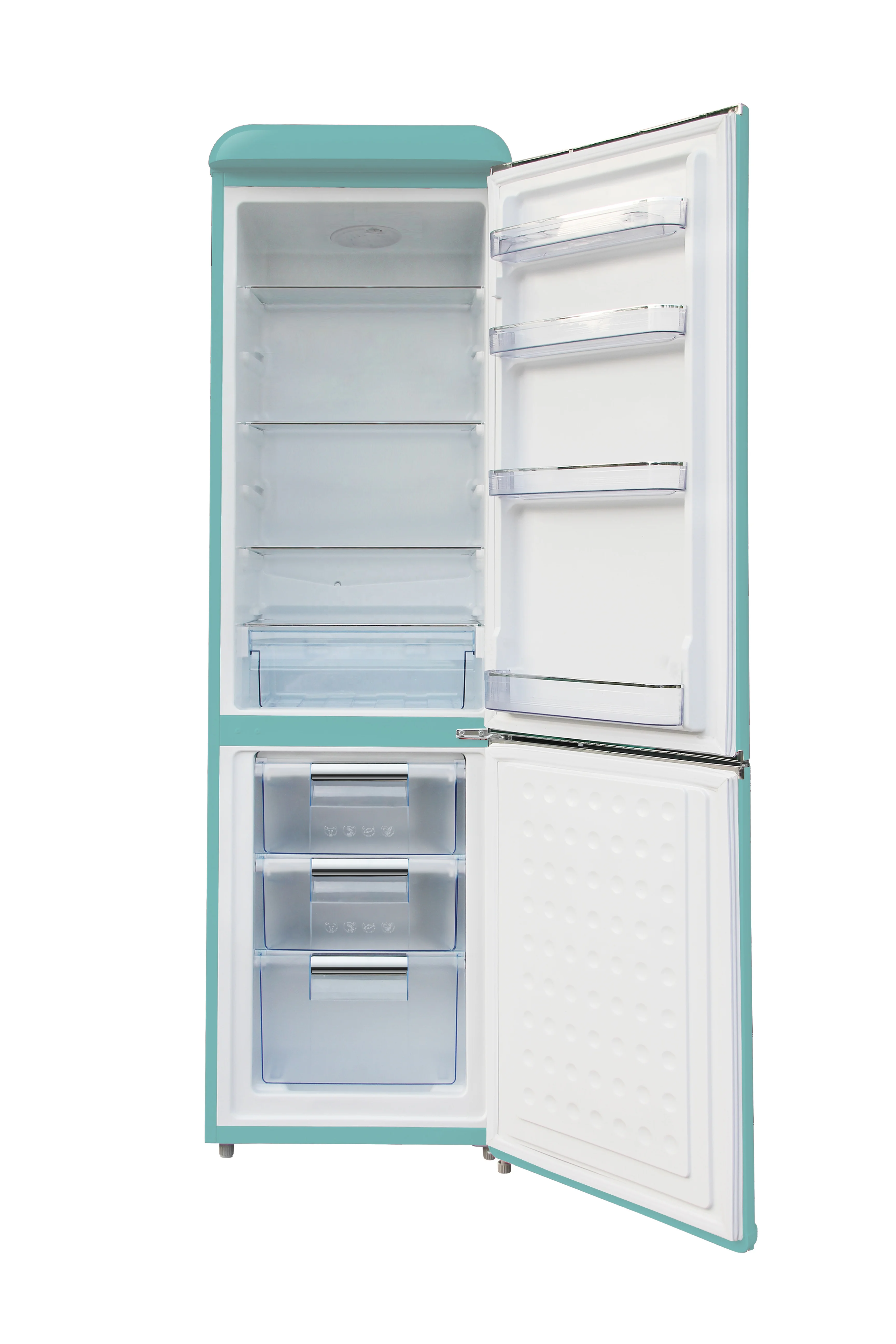 250WE-RE Vintage Refrigerator Blue Color Portable Home Retro Refrigerator