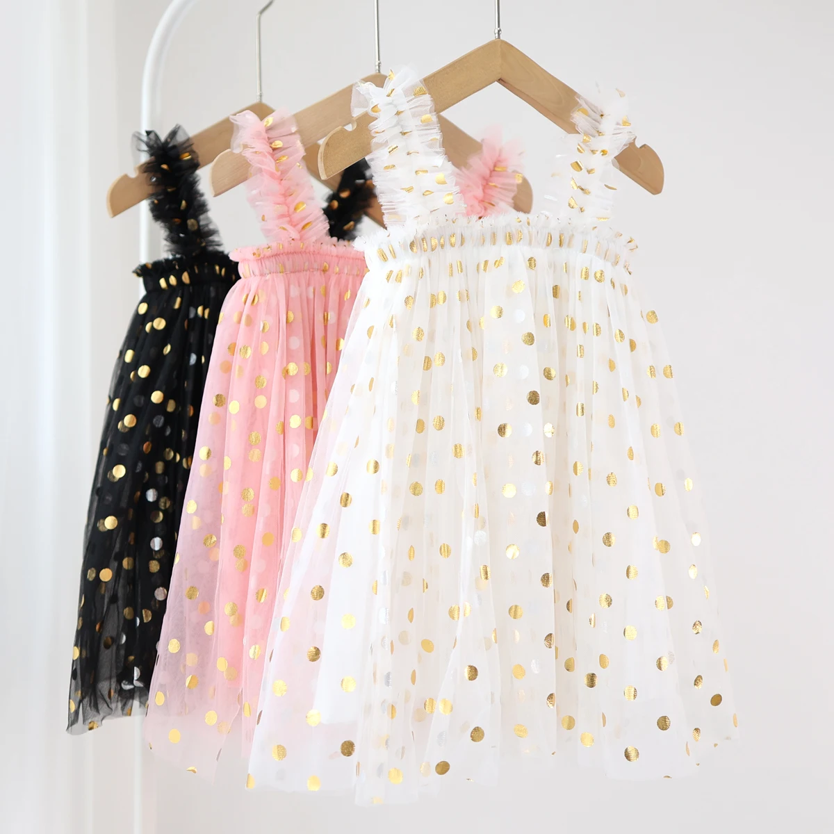Baby Princess Dress 2024 Polka Dots 0-3 Years Little Girl Tulle Stripe Cotton Lining Toddler Tulle Summer Clothes Infant Frock