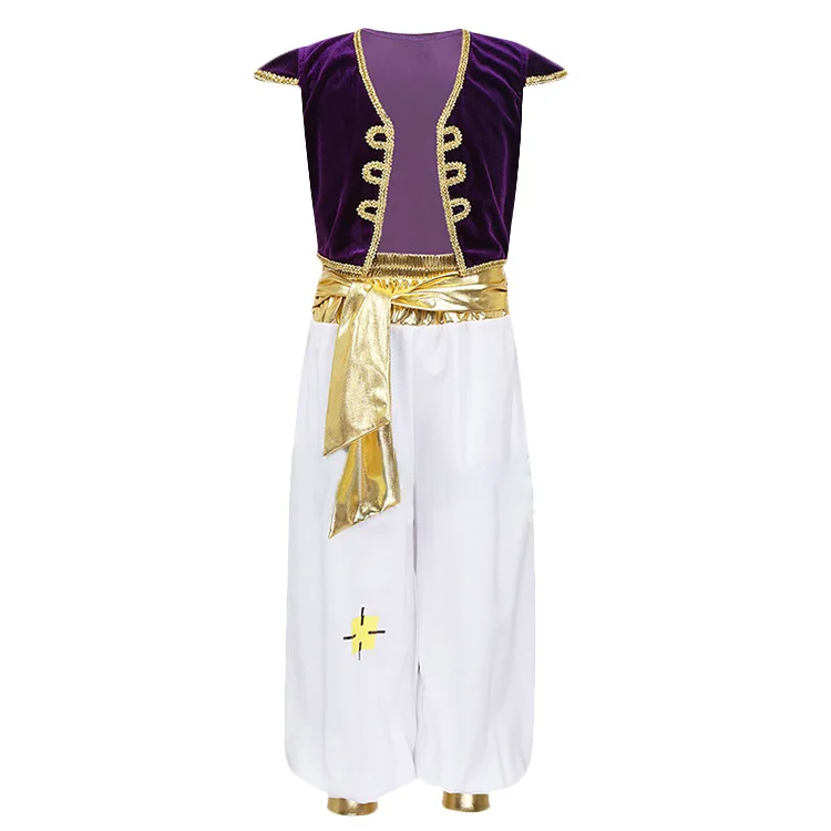 Aladdin and the Magic Lamp Cosplay Prince of Magic Lamp Costume Dulxe purple Suit Halloween Costume For Men