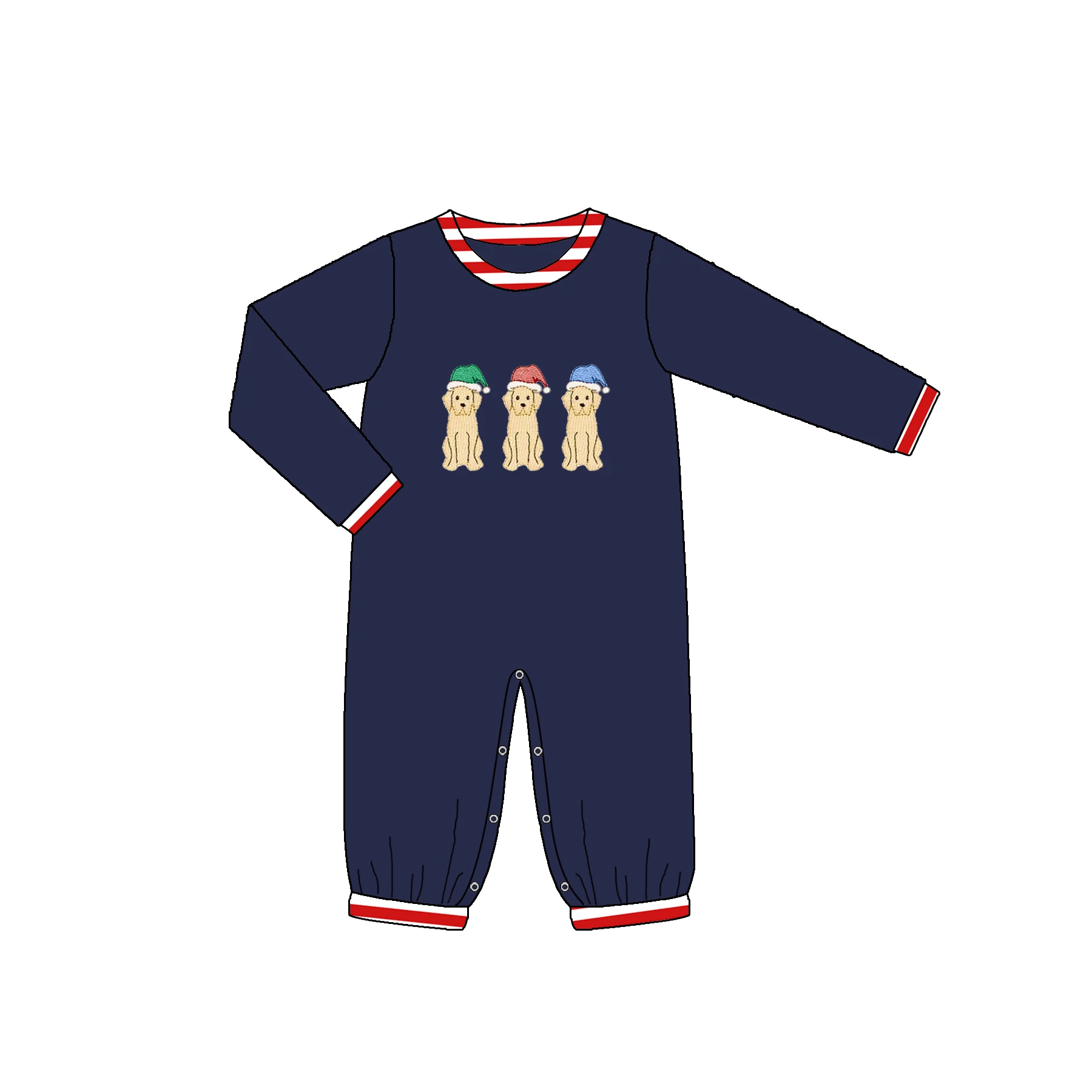 Adorable Children Christmas Clothes Wholesale Baby Clothes dogs Applique Brothers And Sisters Matching Sets