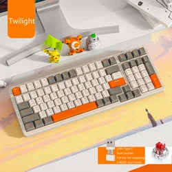 Free Wolf K96 BT Wireless Dual Mode Russian Mechanical Keyboard Customized Computer Game Russian Hot Plug Mechanical Keyboard