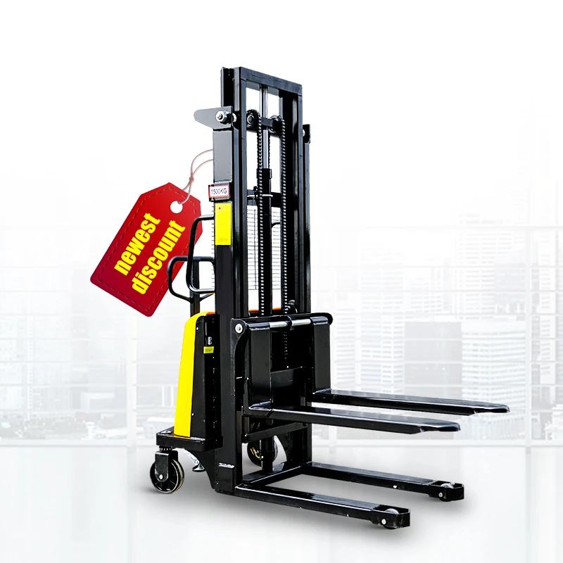 High Performance Forklift 1.5 ton 2 Ton Small Semi Electric Stacker Pallet Truck Fork Lift for Warehouse Using