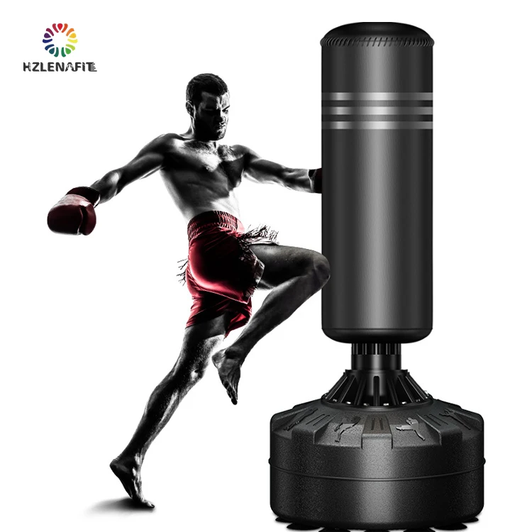Free Standing Kick Boxing Punching Bag With Stand Leather Sand Heavy Bag Adult Mitts  Boxing Punching Bag