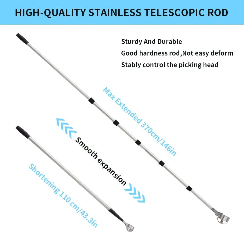 Folding high quality Stainless Steel Material golf ball picker disc golf ball retriever