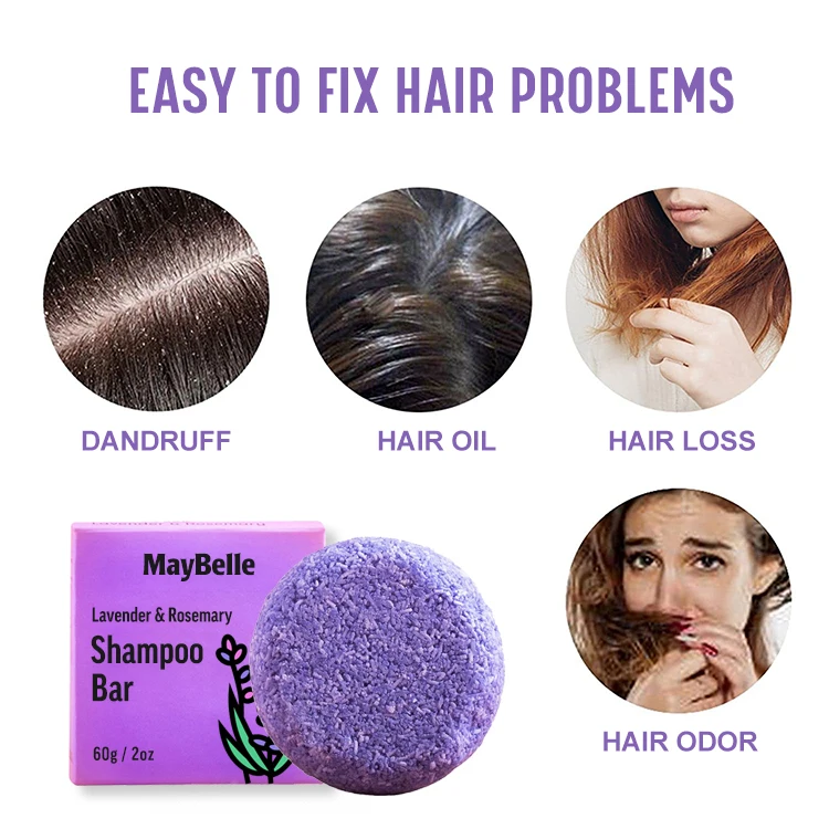 Private Label All Natural Lavender Oil Control Solid Shampoo Purifying Shampoo Bar Soap For Hair&Scalp