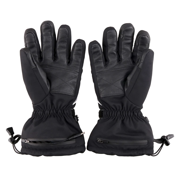 Кожаные лыжные перчатки водонепроницаемые Черные Лыжные Перчатки Водонепроницаемые кожаные перчатки
