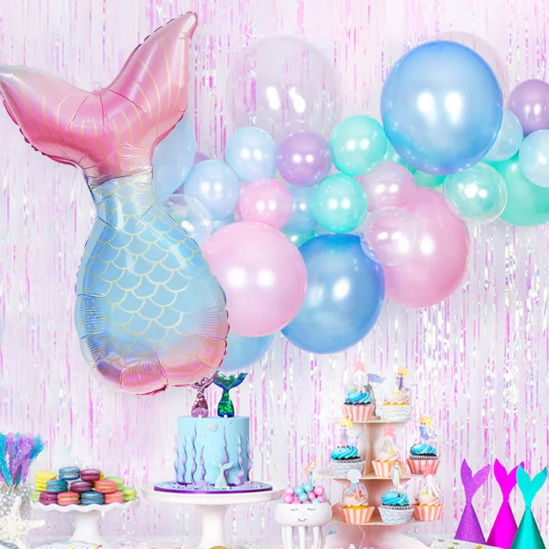 17pcs_lot Mermaid Party Balloons Birthday Party Decorations Kids Baby Shower Decor Helium Globos New Year Balloon 25 Bag Foil