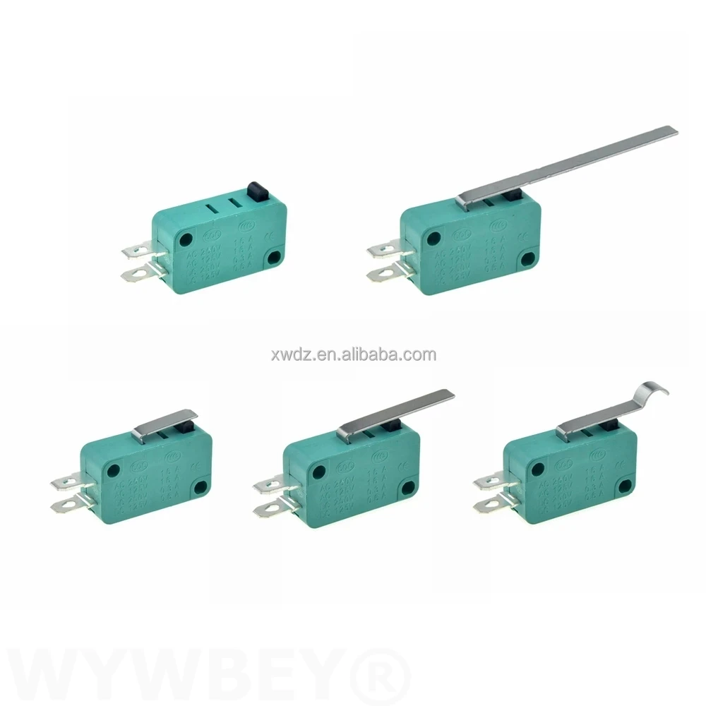 KW3-02-04 3pin Green Micro Switch Of Kw7 16A 250VAC High Current Push-Button