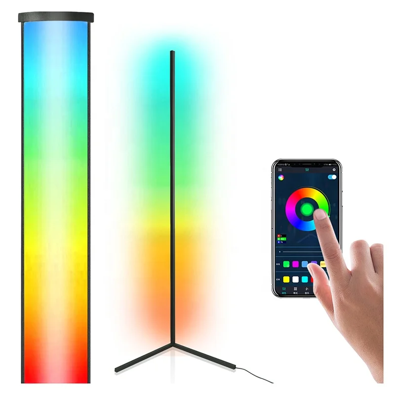 Black Light Led Stand Color Changing Neon Morden Tripod Adjustable Standing Indoor Modern Acrylic Contemporary Rgb Floor Lamp