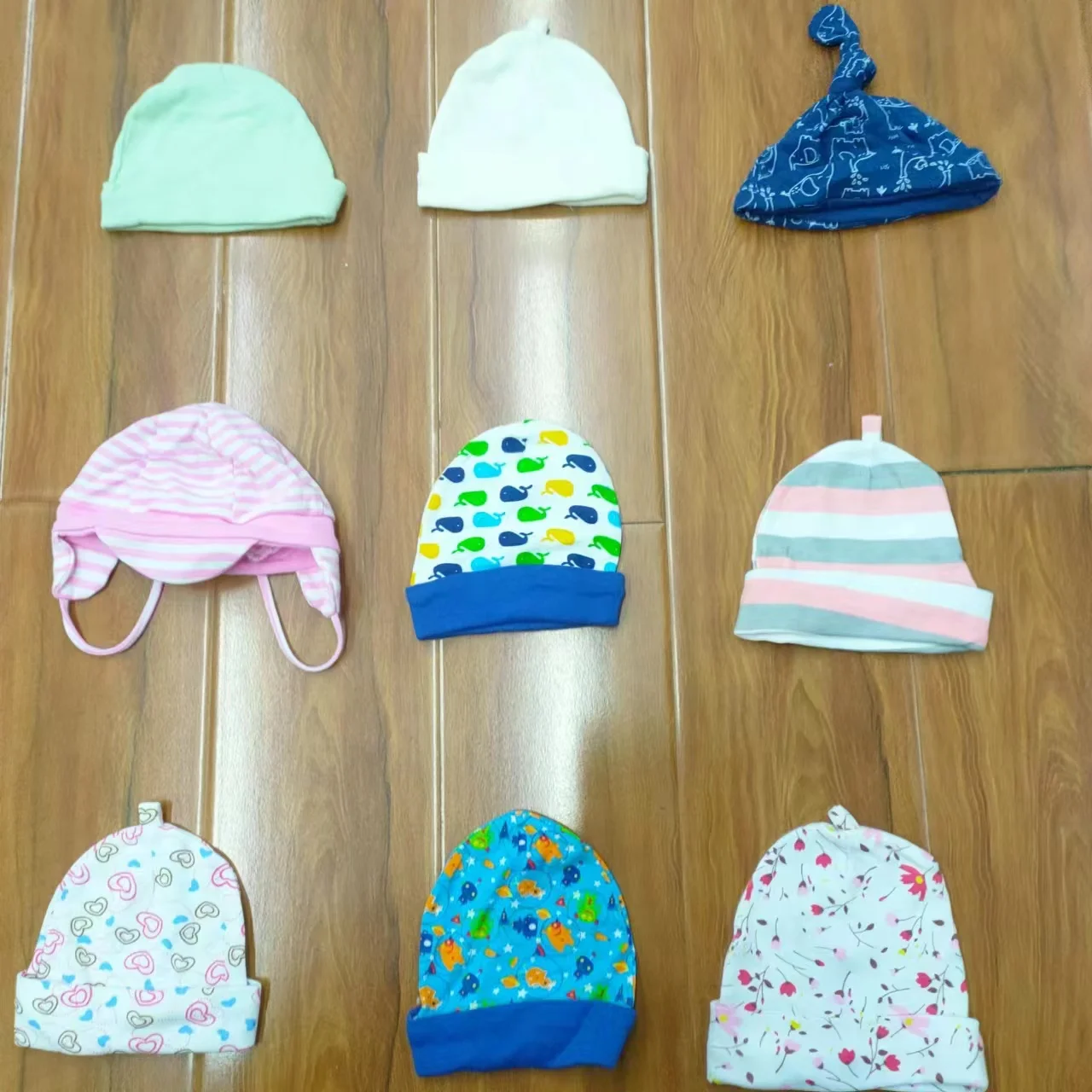 Factory  Wholesale custom plain color organic cotton bamboo baby beanies hats newborn cheap scarves bonnets