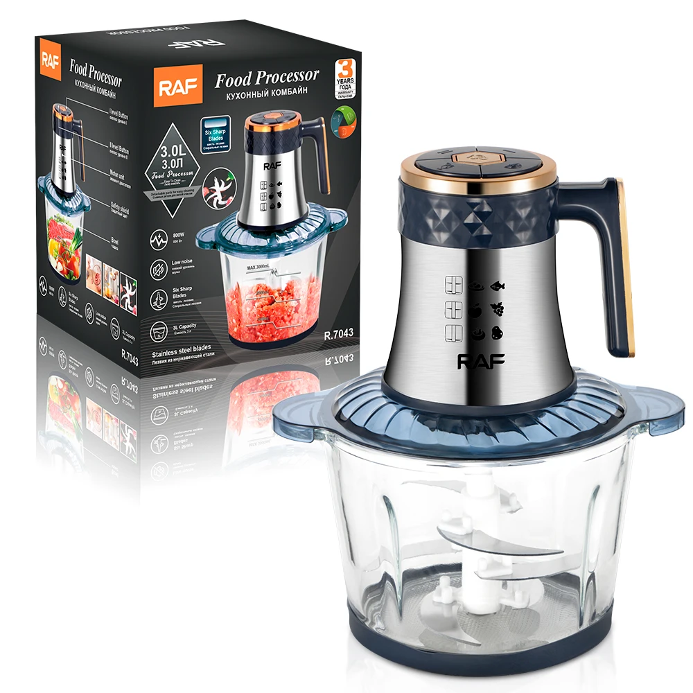 High quality 3L glass meat grinder and vegetable food processor chopper mixers