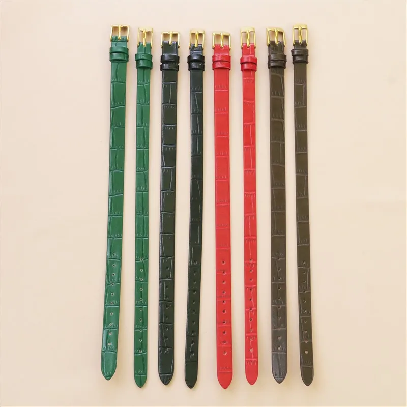 Simple Leather Bracelet with Light Gold Buckle Jewelry String Letter Classic Minimalist Leather Strap Accessories  8mm 10mm