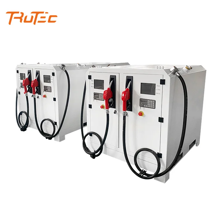 Portable Small diesel Gasoline Skid Mounted 2000L Single Nozzles 2 Hose Petrol Container Mobile Station