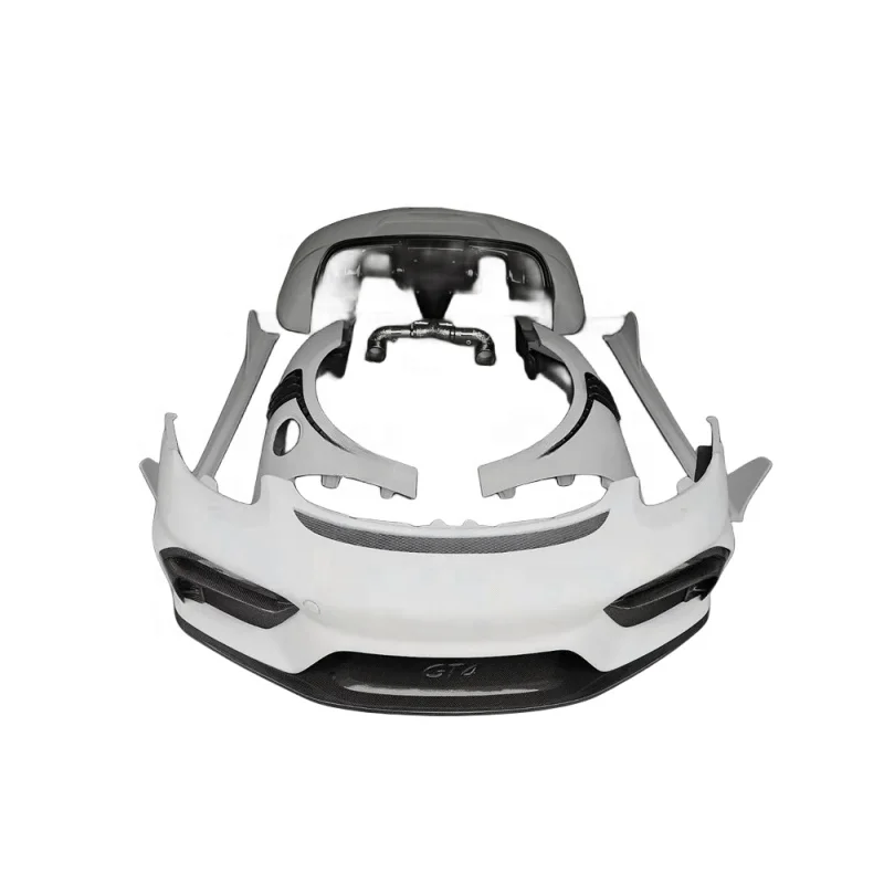 factory price GT4 Style rear lip spoiler body car bumpers side vents gt body kit front bumper for porsche 981 cayman boxster
