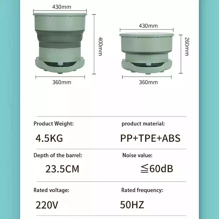 New Design Foldable Portable Cheap Mini Clothes Washing Machine With Spin