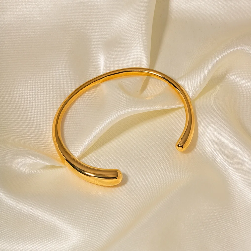 New 18K Gold Plated Color Preserving Open Bracelet Fashion 316L Stainless Steel Bracelet for Women gifts Jewelry wholesale