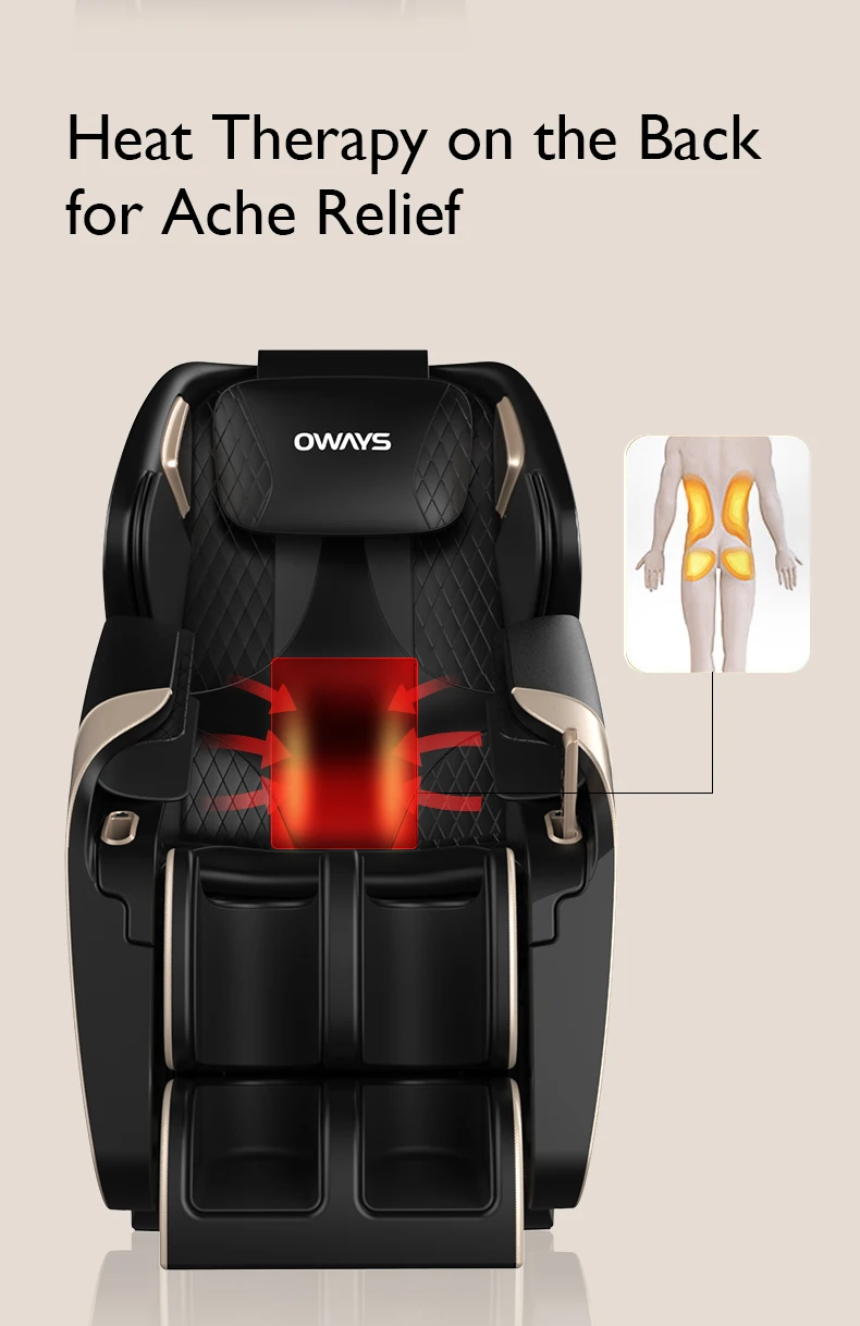 Aowei massage chair with Thai-style  stretch lumbar heat full body airbags compression therapy unique foot roller