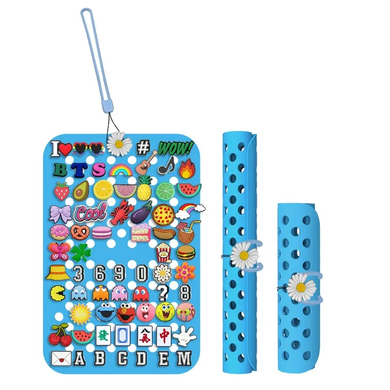 Charm Holder Shoe Charms Collector Silicone Pad Rectangular Silicone Diy Hole Shoe Accessories Shoe Charms Storage Pad