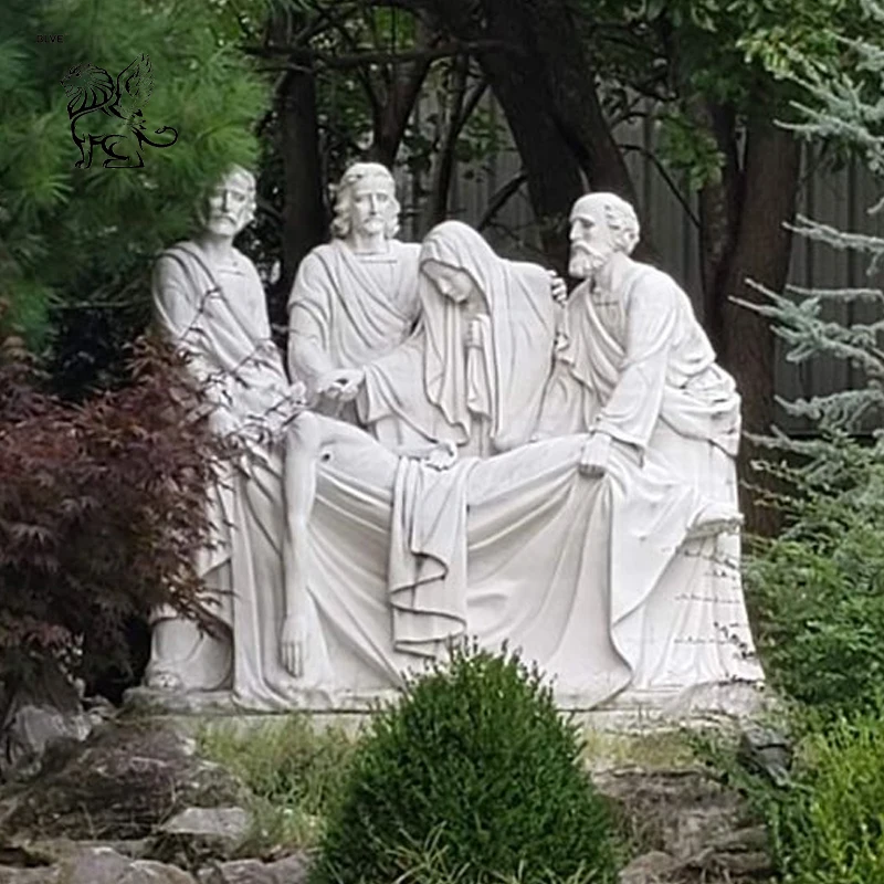 BLVE Custom Sculpture Outdoor Church Hand Carved Life Size Catholic Religious Marble Christ Jesus Statue Sculpture