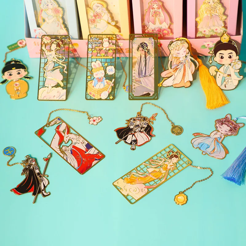 Metal Crafts Manufacturer Personalized Custom Kawaii Cute Anime Enamel Metal Book Mark Sublimation Bookmark Book Marks Custom