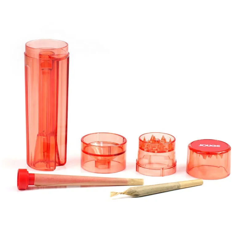 Upgraded Rolling Paper Smoking Plastic Grinder Pre Rolled Cones tobacco Grinder Transparent cigarette Tobacco Grinder