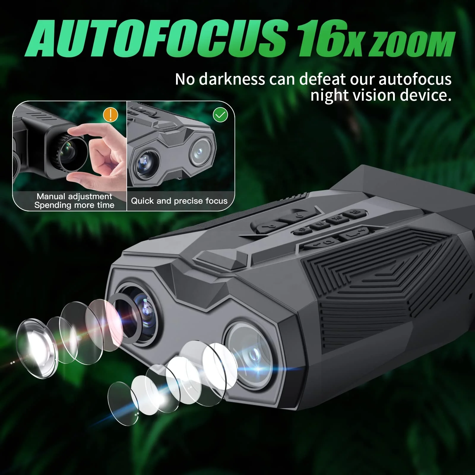 Autofocus Night Vision Binoculars Rechargeable 800M Viewing Range HD Digital Full Color Night Vision Binoculars for Hunting