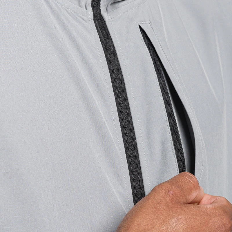 Running Outdoor Mountain Hiking Biking Lightweight Hooded Windbreaker Jacket Casual Custom Full Zipper Thin Waterproof for Men