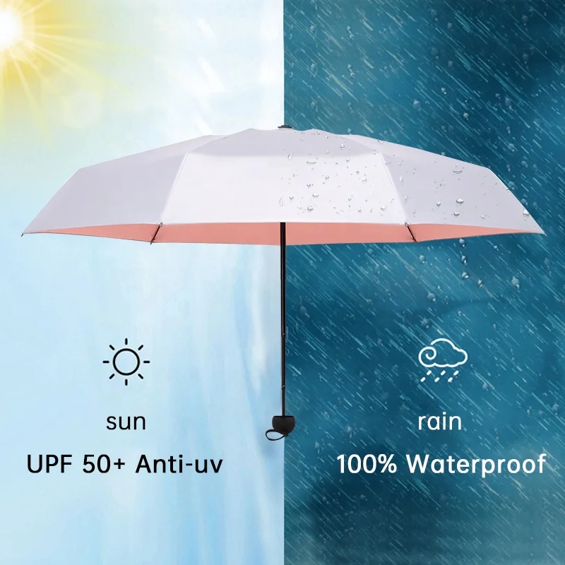 5 fold pocket small light UV mini sun folding umbrella