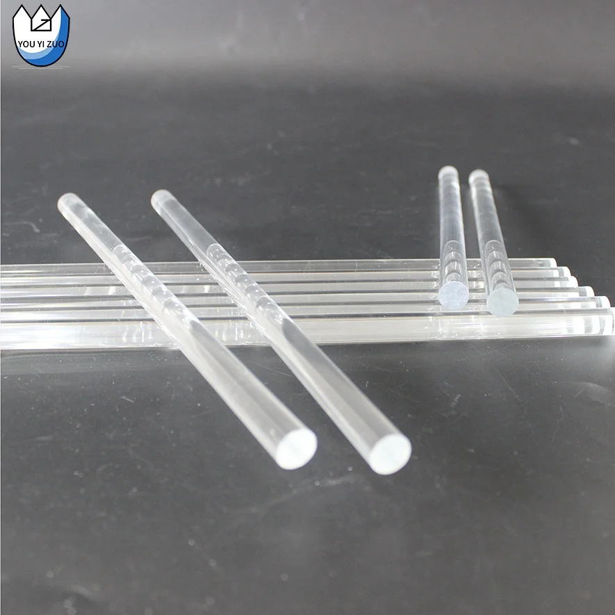 YOUYIZUO 10Mm Diameter Transparent  Plastic Rod Bar Table Clear Acrylic Stick Round Rod  For Flag