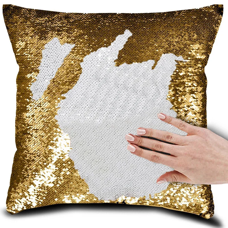 Decorative sublimation Pillow Case Sequins Pillow Covers sequin cushion cover 40*40CM
