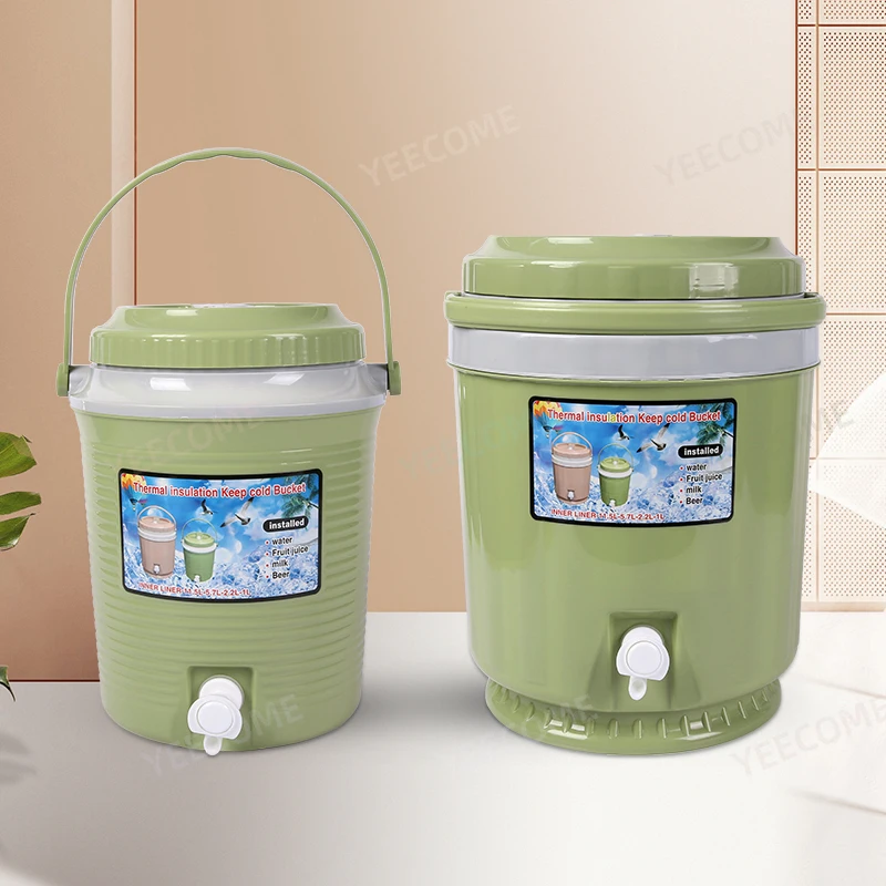 Custom Logo New Arrival Box Cooler Water and Juice Cooler Box Set Outdoor Ice Bucket Plastic