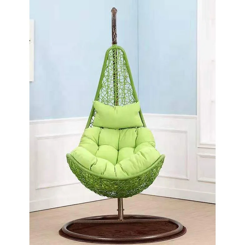 VANRIOS wholesale Patio Moder Indoor Outdoor Bedroom Metal Egg Circle Swing Hammock Hanging chair outdoor furniture rattan rope