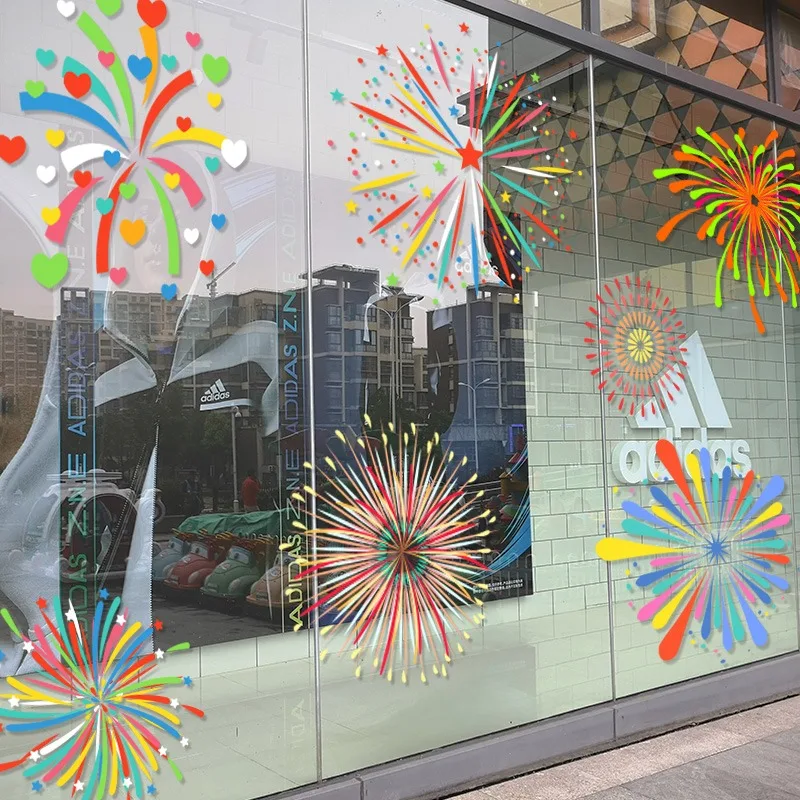BIGIMAGE Custom New Years Party Window Door Removable Static Cling Electrostatic Stickers Glass Double-Sided Effect