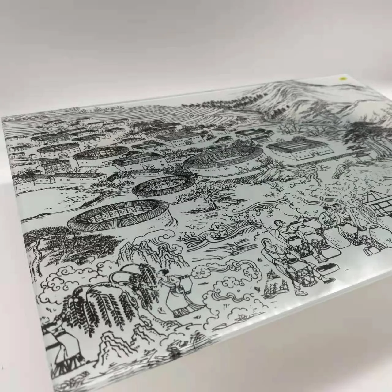 Low Price Good Quality Indoor Partition Wall Decoration Tempered Thin Panels Storytelling Spray-Painted Glass