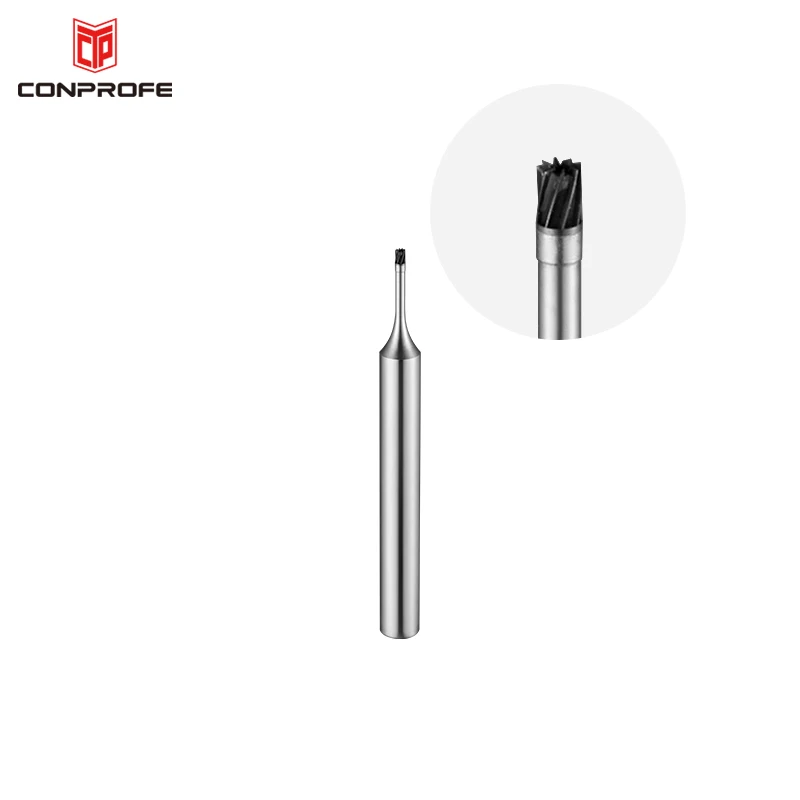 D1xR0.05x1.2x40LxD4-8F Corner Radius Solid PCD Carbide End Mill Cutting Tools for Sapphire Gem