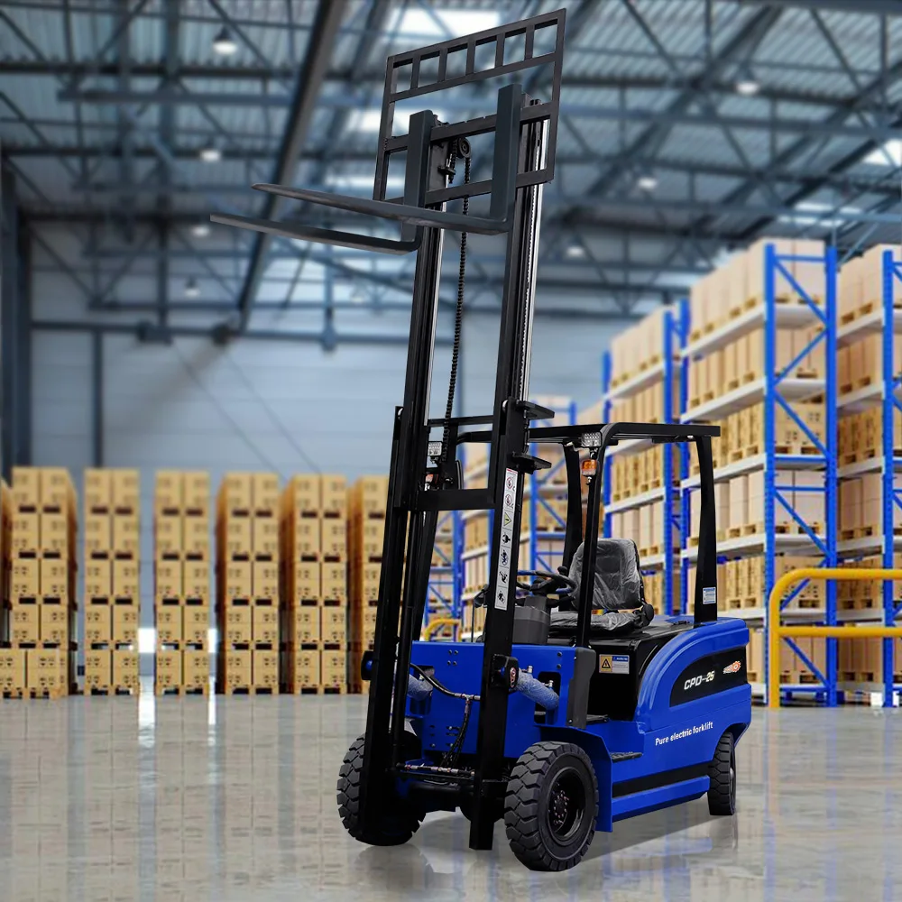 Factory 1.5 Ton Forklift With Triplex Full Free Mast 1.5 Ton 6m New Battery Electric Forklift