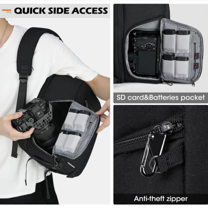 2024 Wholesale Anti Theft Travel Professional Camera Bag Backpack With Rain Cover