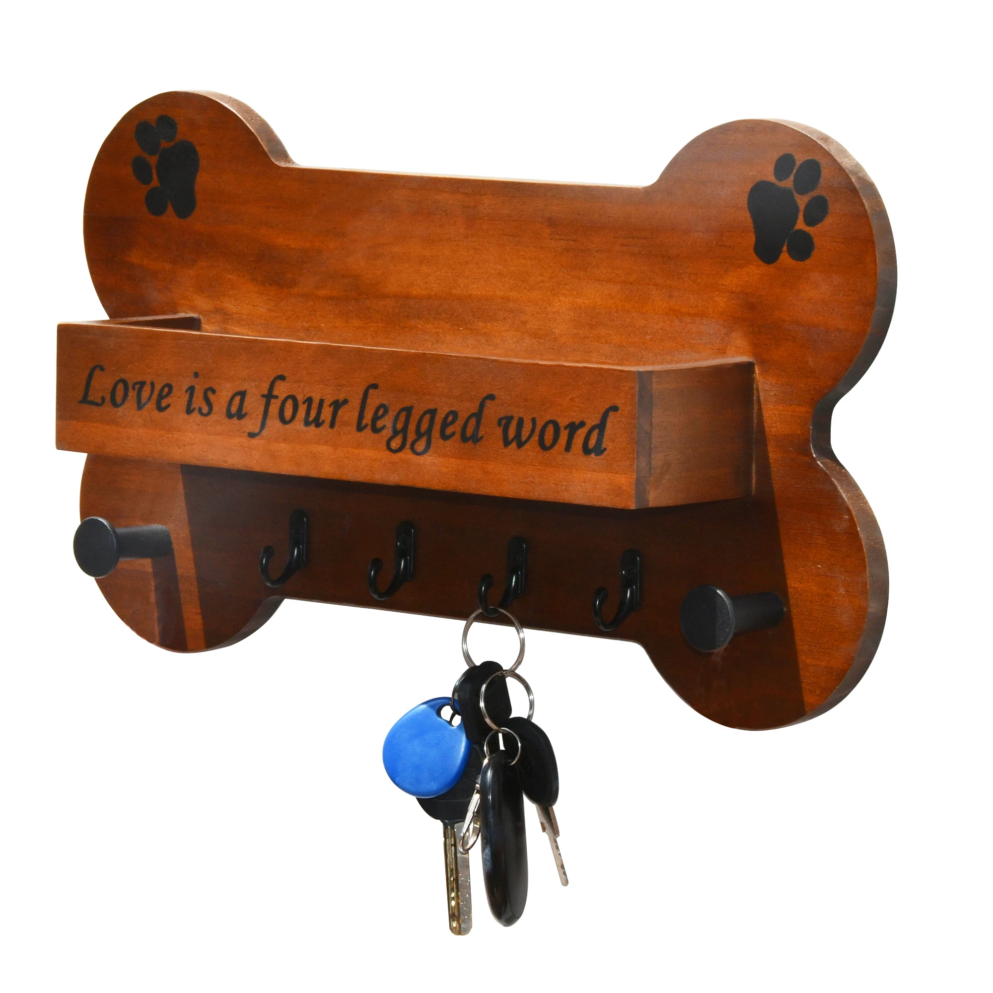 Key Holder Wooden Wood Key Mail Holder Wall-mounted Wooden Wall Mounted Shelf Home Decor