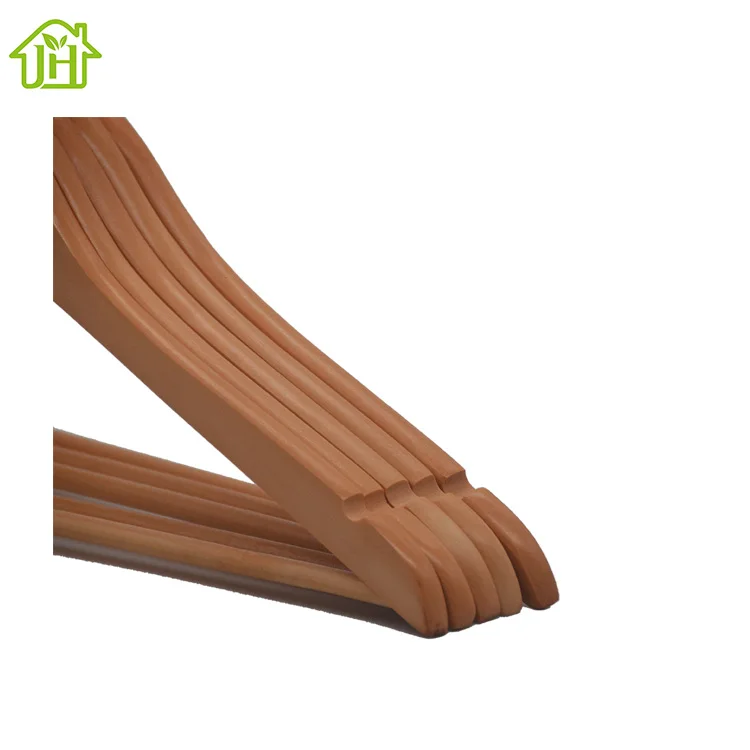 personalised custom durable wooden clothes trousers decorative non slip laminated white coat wooden hanger for display