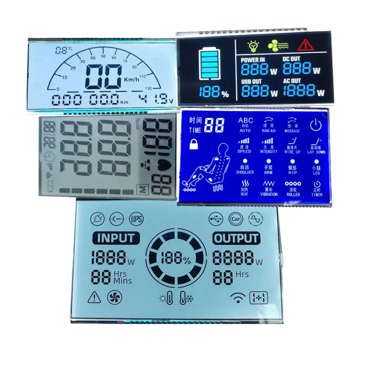 High guality monochrome custom segment reflect lcd for clock  smart energy meter  display