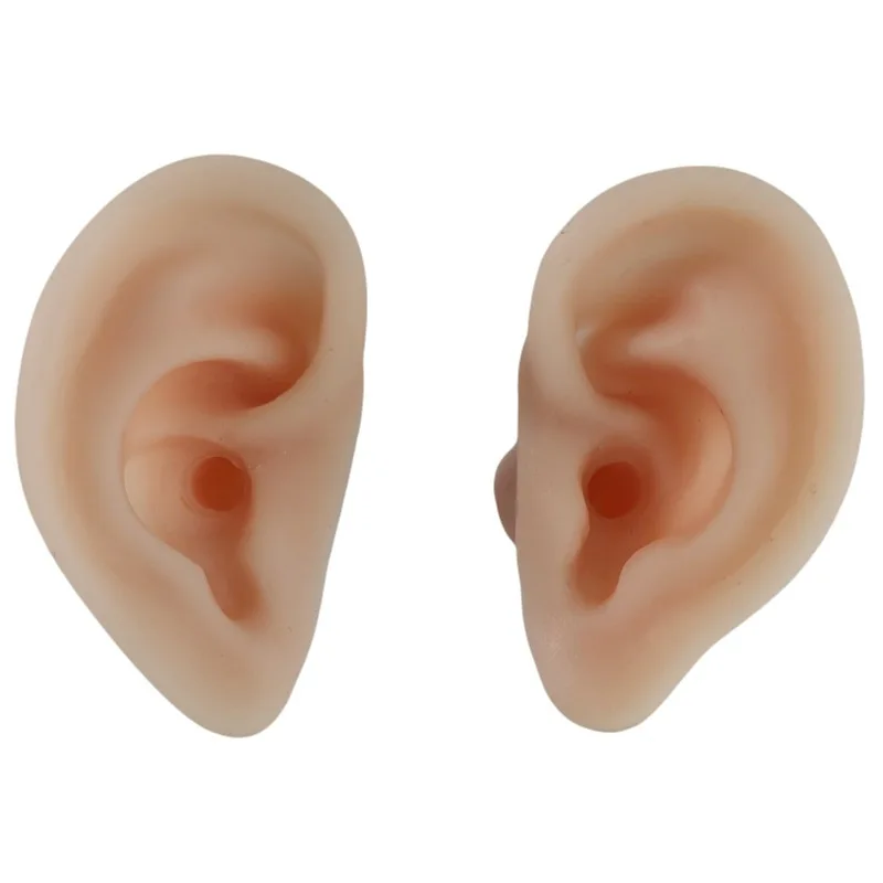1 пара ручной работы человека модель уха силиконовый микронаушник уха показывает модель для иглоукалывания