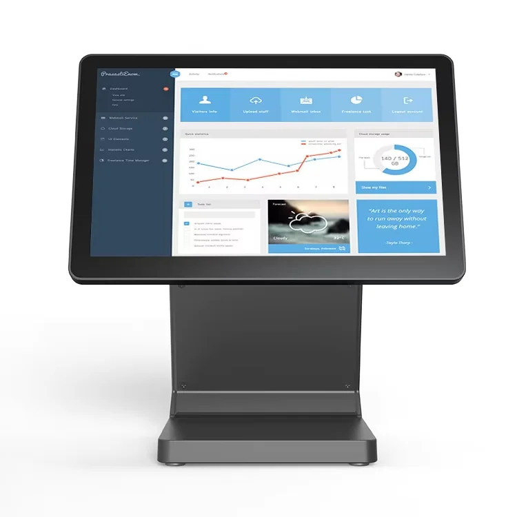All in One Dual Screen POS System Android Capacitive Touch Screen Cash Register