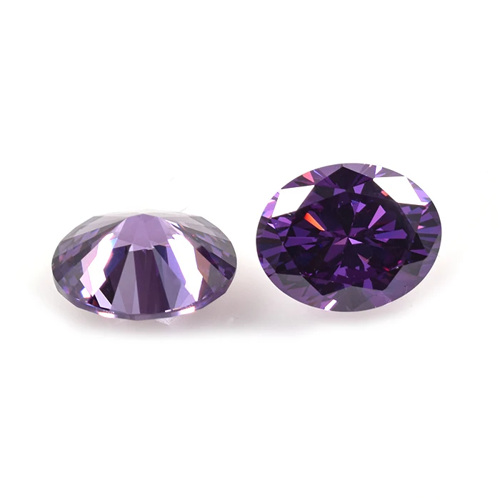 Roomy Gems Colorful Purple Amethyst Oval Cut Cubic Zirconia Stones Price Per Carat CZ Loose Gemstones
